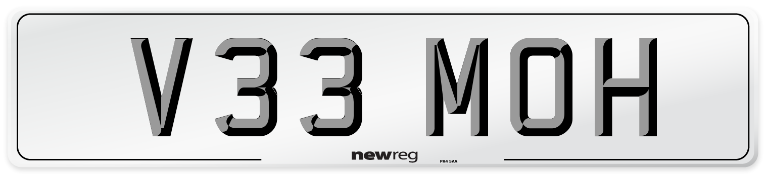V33 MOH Number Plate from New Reg